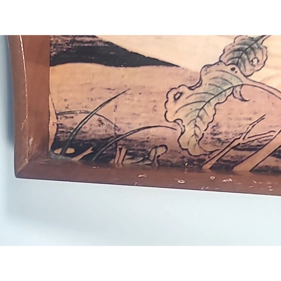 Vintage Wooden TV Tray White Swan Lap Desk Food Tray With Handles MCM 17"X12" - Picture 6 of 10